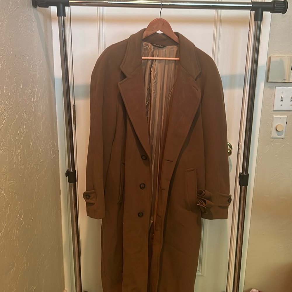 Carmel Size 42 Mario Valente Italian Wool & Cashmere Overcoat